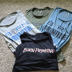 Born Primitive Bundle Muscle Tees - Black, Gray, Green, Blue